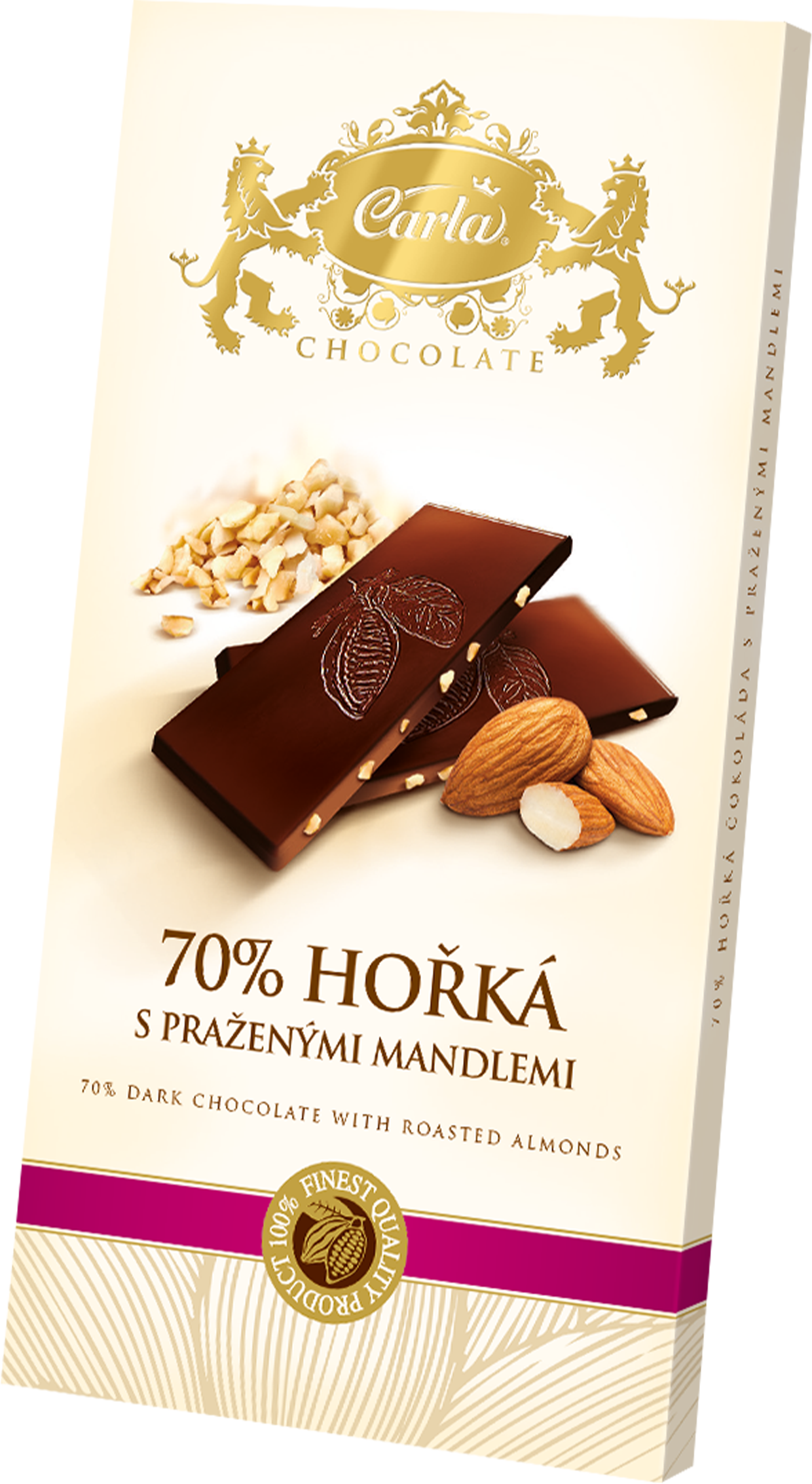 Carla 70% dark chocolate with roasted almonds | Carla Chocolate