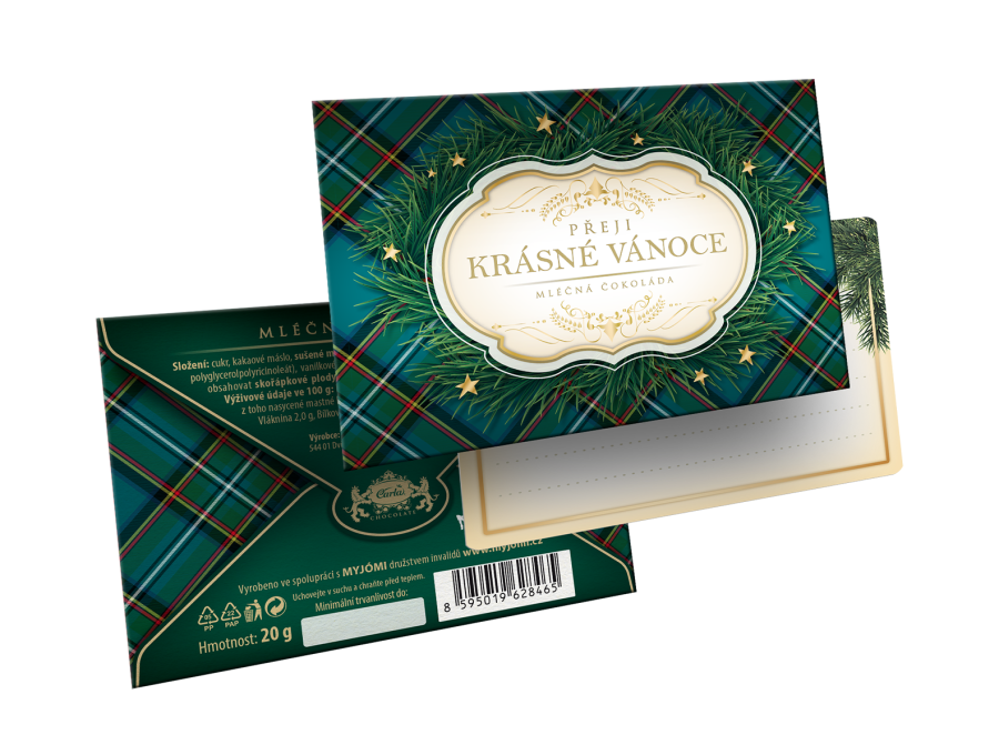 Schokoladenhülle – Frohe Weihnachten - Carla