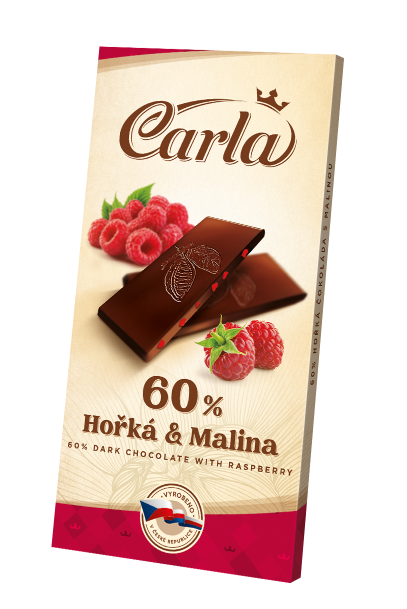 Bitterschokolade 60 % mit Himbeere - Carla