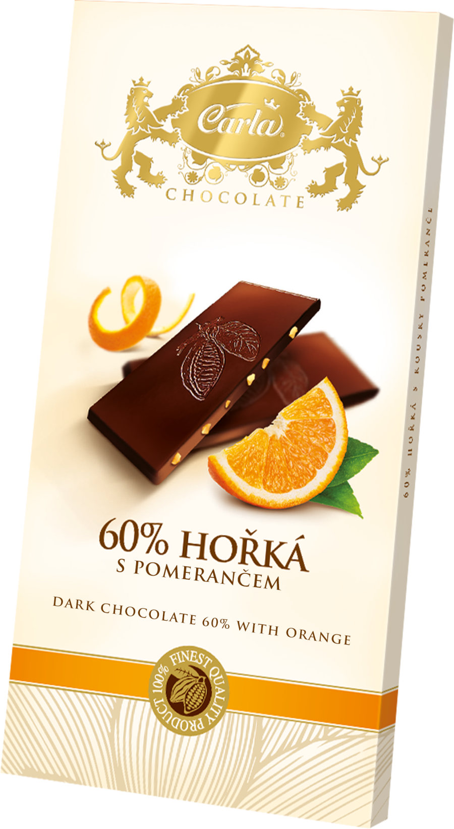 Hořká čokoláda 60% s pomerančem - Carla